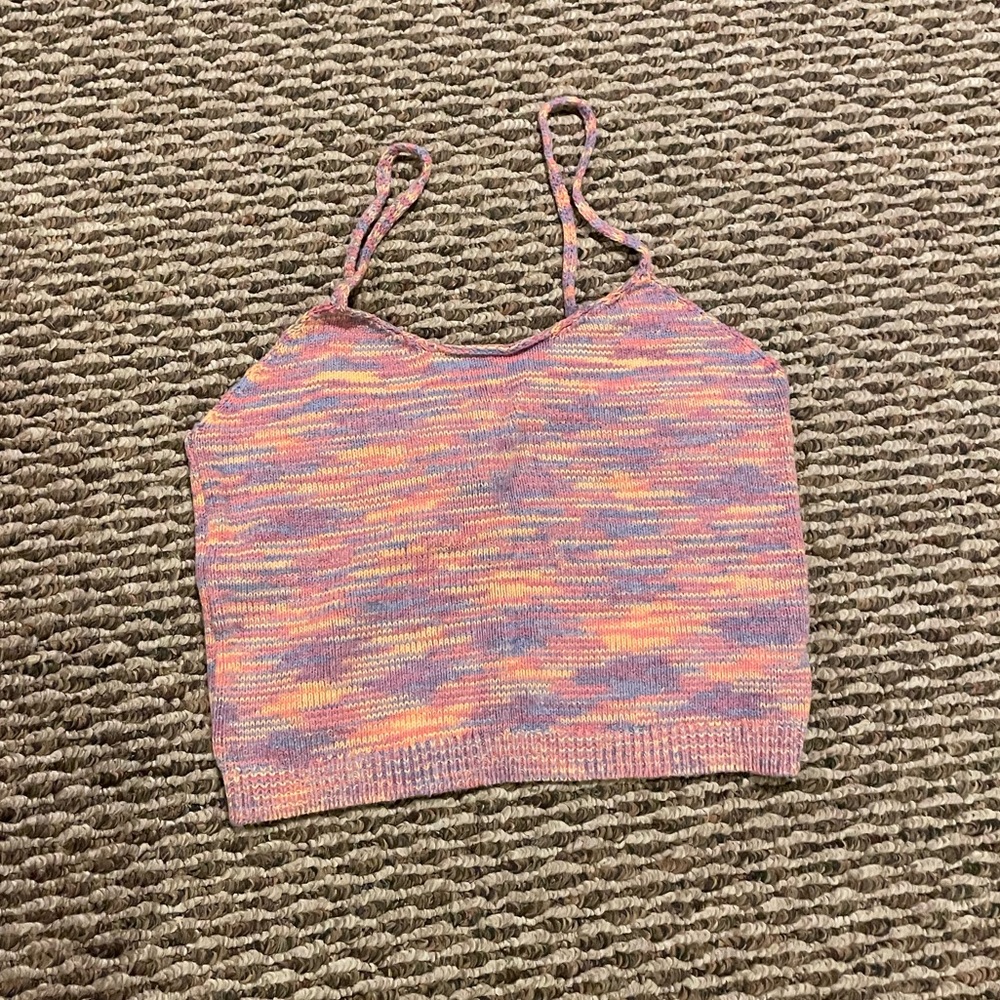 spring vibe multi color sweater tank. never worn